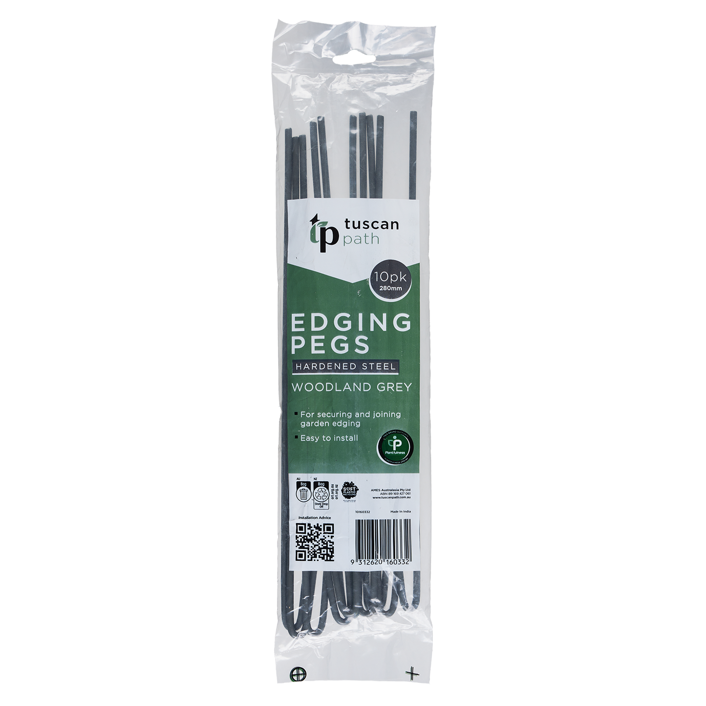Tuscan Path 280mm Woodland Grey Garden Edging Pegs - 10 Pack
