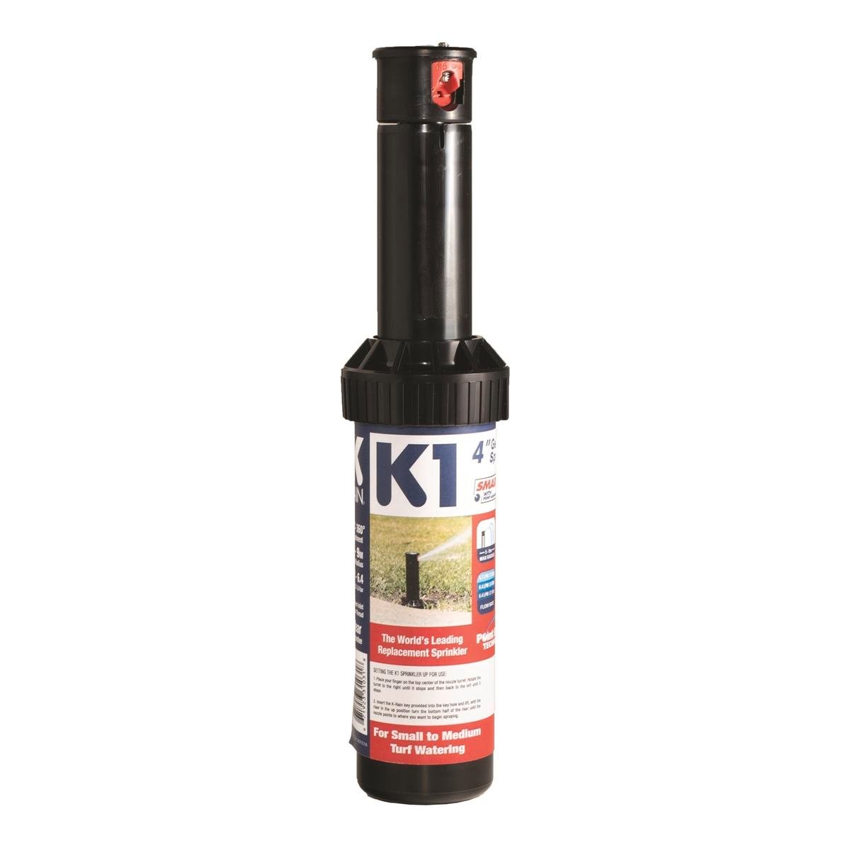 K-Rain K1 Gear Drive Sprinkler - 5m-9m Spray Radius - Plastic - Quiet Performance
