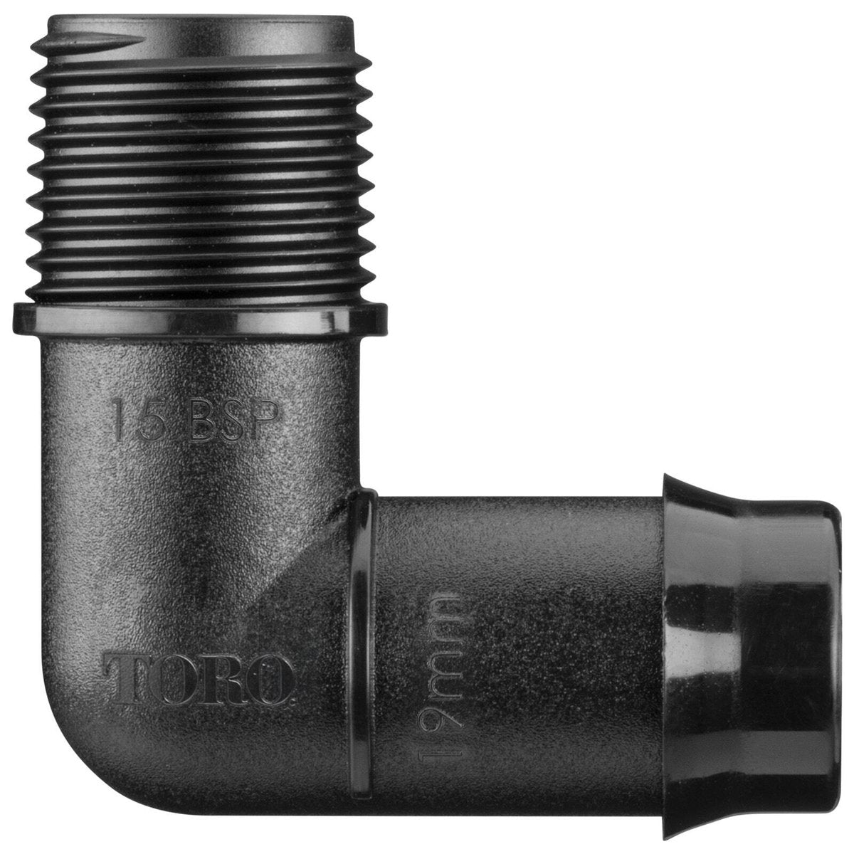 Toro 19mm Male Poly Threaded Elbow 15mm Size Polypropylene Durable