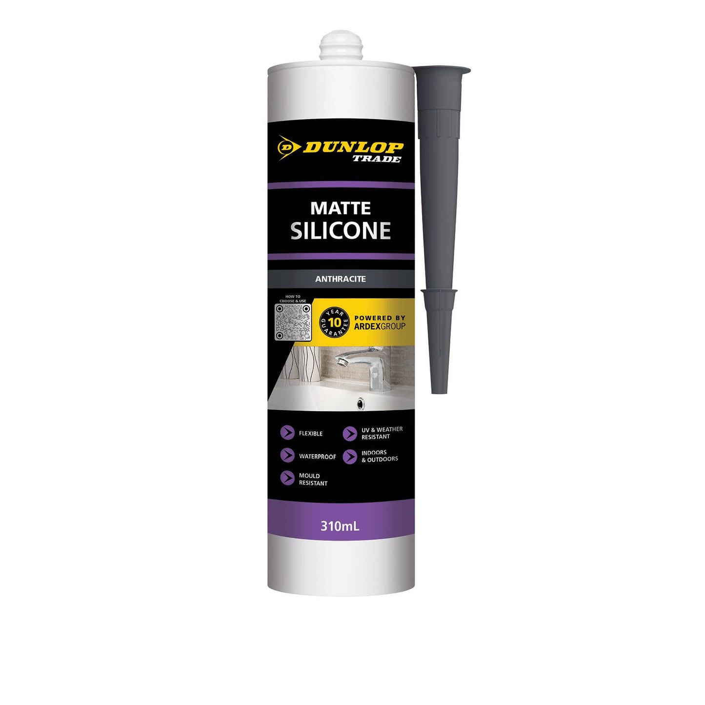 Dunlop Silicone Sealant - 310ml - Matte Anthracite