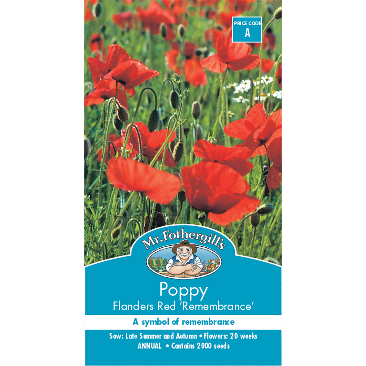 Mr Fothergill Poppy Flanders Red Flower Seeds 60cm Annual Sunny