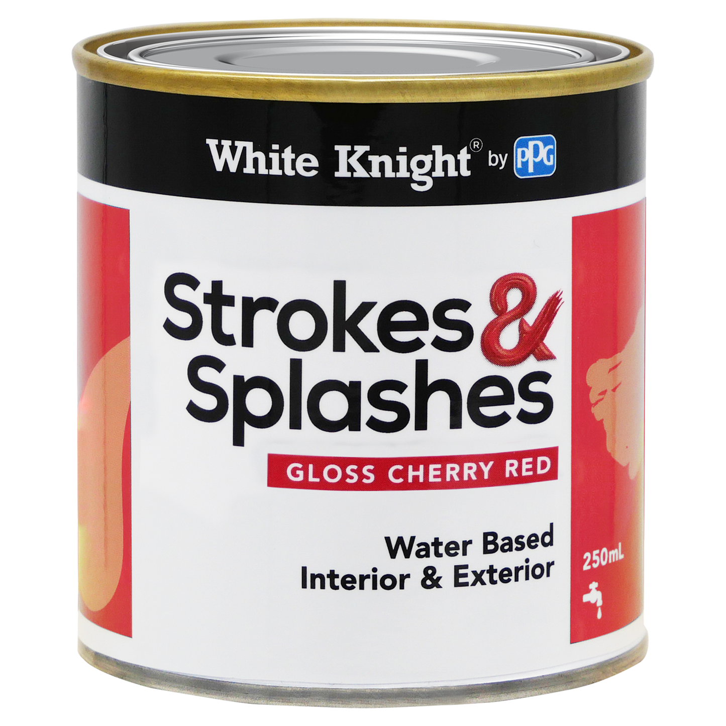 White Knight Cherry Red Strokes and Splashes Paint - 250ml