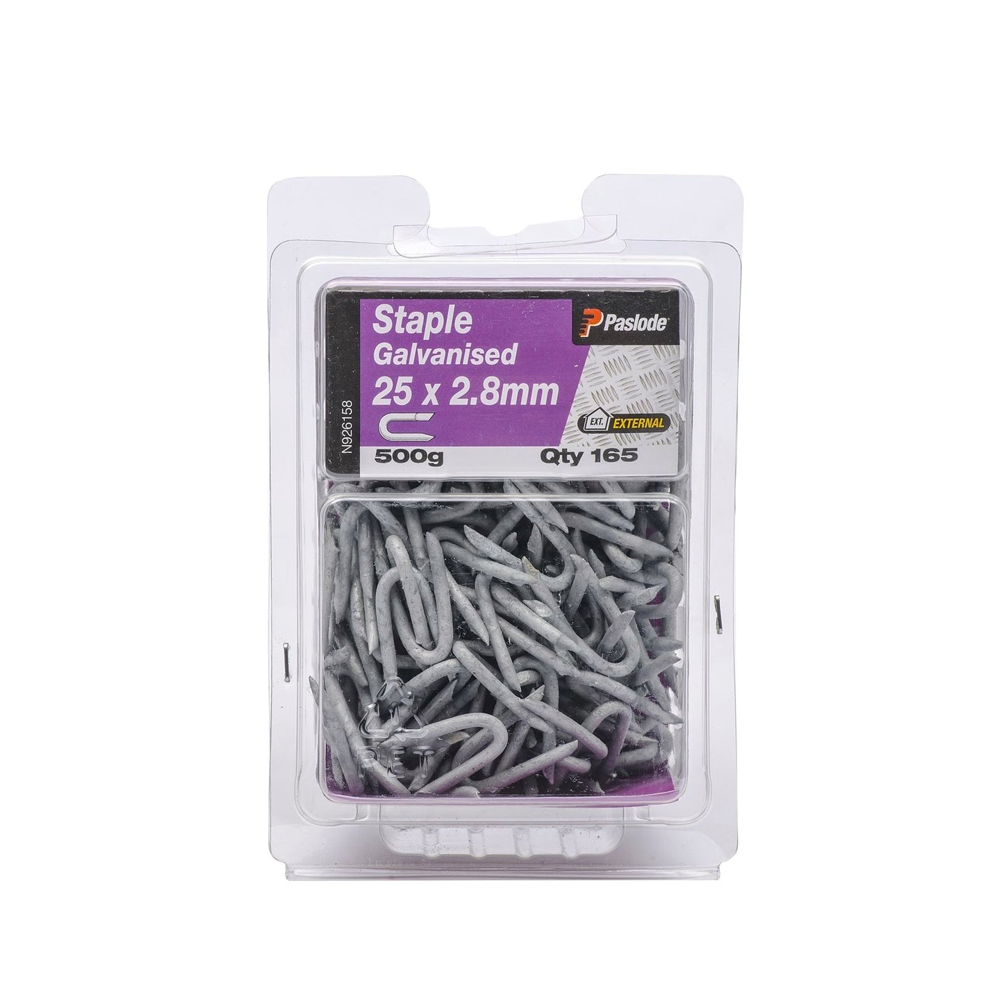 Paslode Galvanised Staple Nail - 25 x 2.8mm - 500g