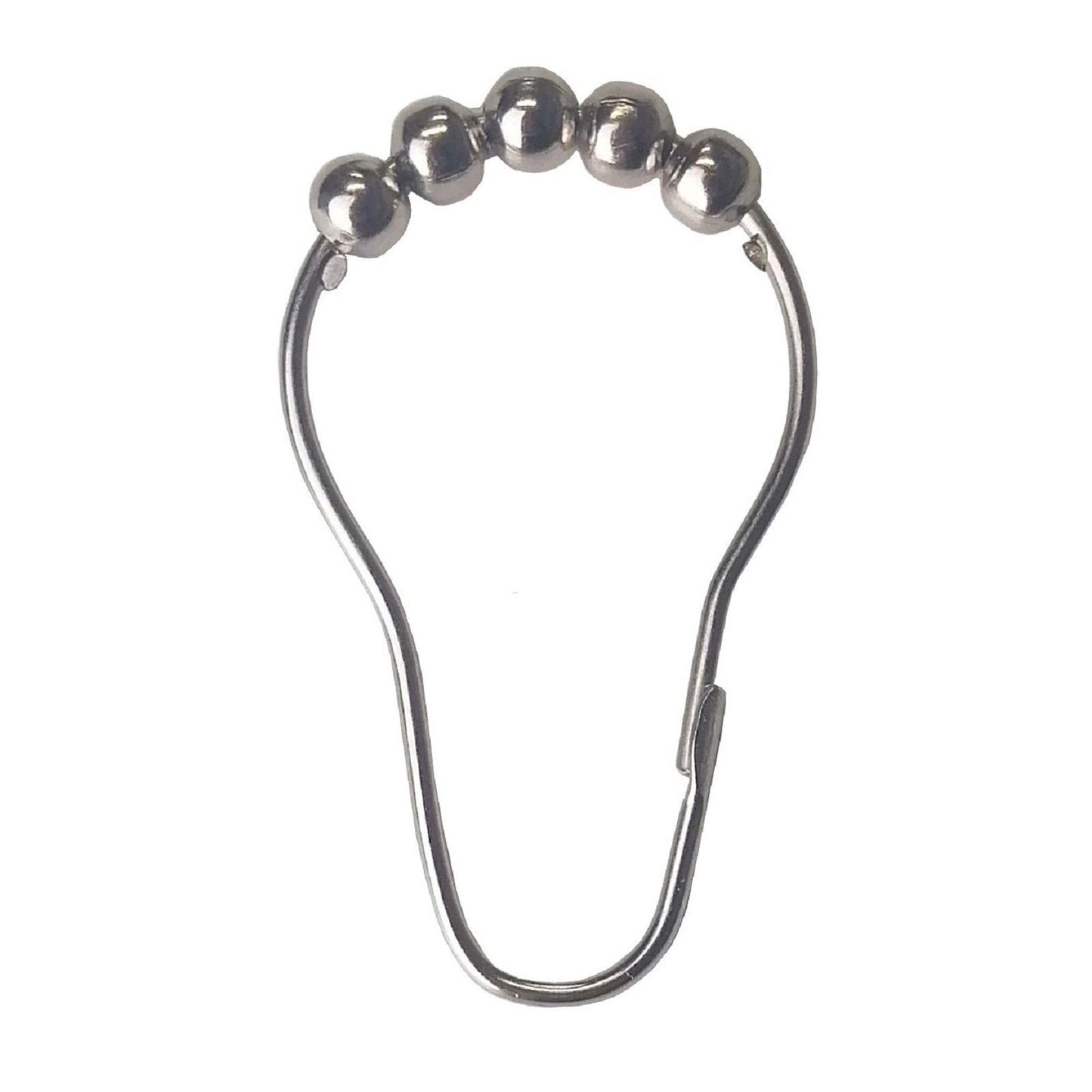Barelli Chrome Shower Curtain Rings with Rollers - 12 Pack