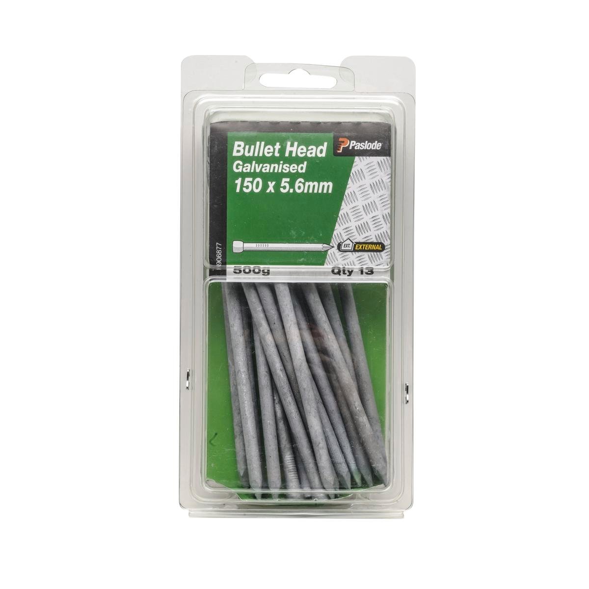 Paslode Bullet Head Galvanised Nails 150 x 5 6mm 500g 13 Pack