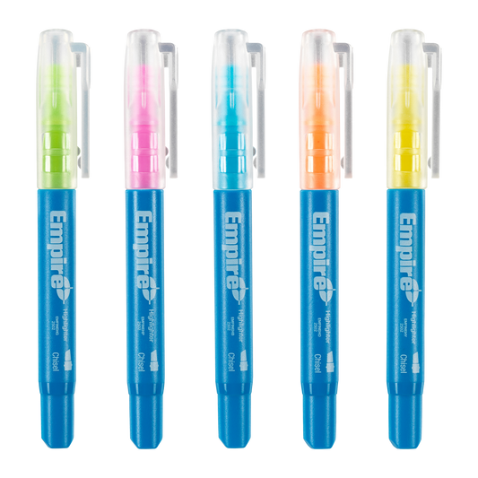 Empire Multi Coloured Highlighter Pack - 5 Piece - 18.8 x 186mm