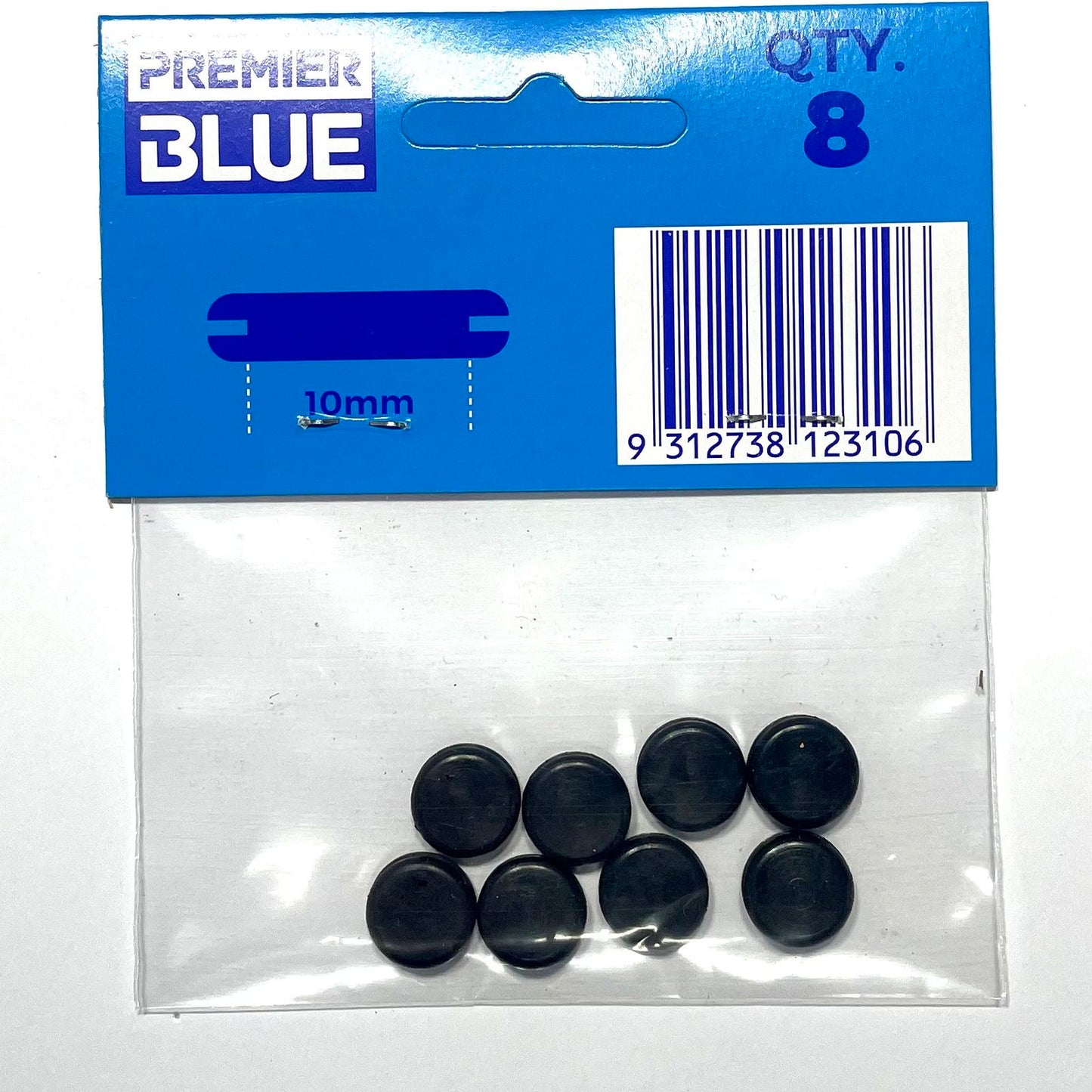 Premier Blue Blanking Grommet - 10mm - Black