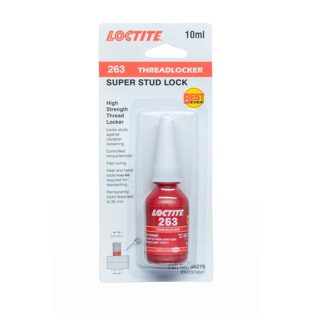 Loctite 263 Threadlocker Adhesive 10ml Dimethacrylate Ester High Strength