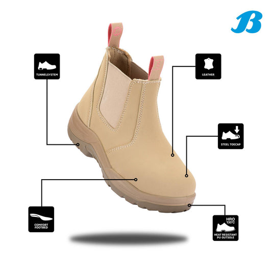 Bata Industrials Women's Sand Juno Slip-On Safety Boot - US 9