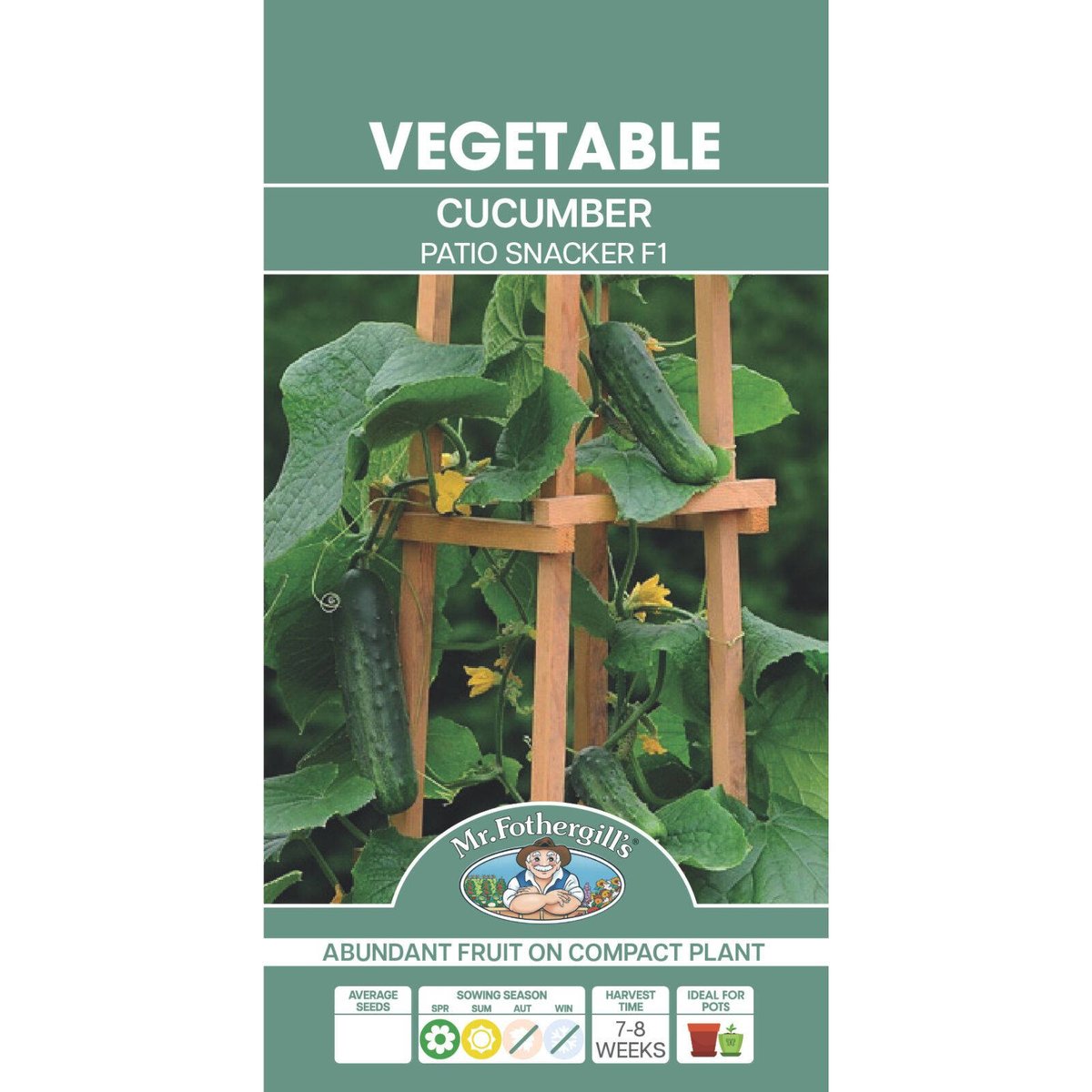 Mr Fothergill S Cucumber Patio Snacker F1 - Compact Container Variety - 20cm Fruits