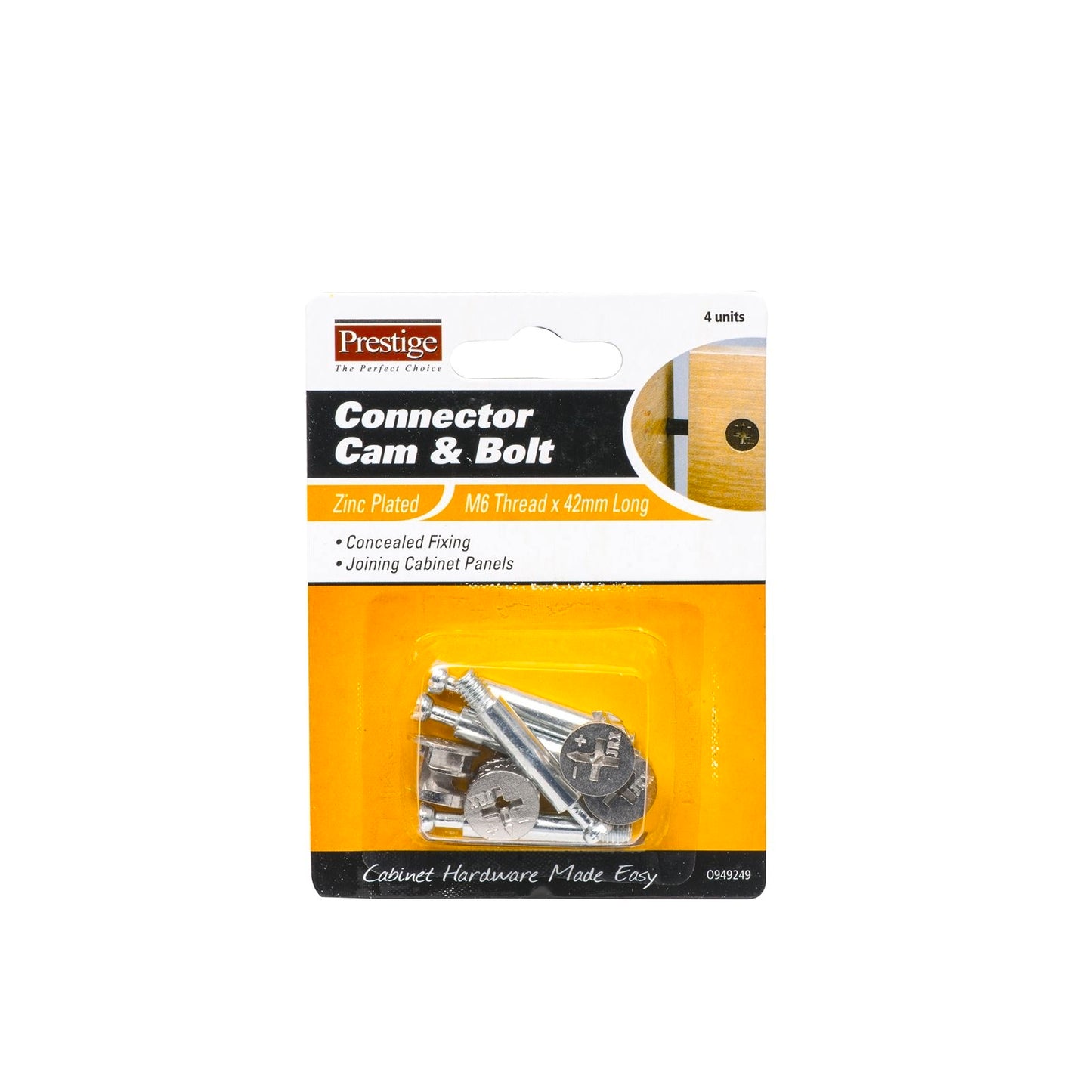Prestige Minifix Connector - 42mm - 4 Pack