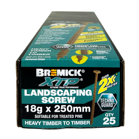 Bremick XTP Landscape Screw 18g x 250 T40 Technoguard - 25 Pack