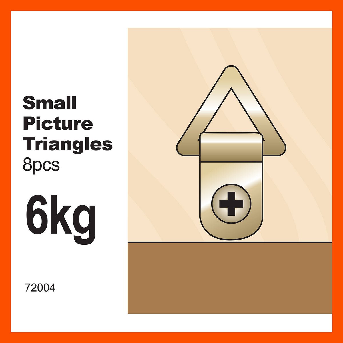 Everhang Picture Hanging D-Ring - 21mm x 12mm - Brass Plated - 8 Pack