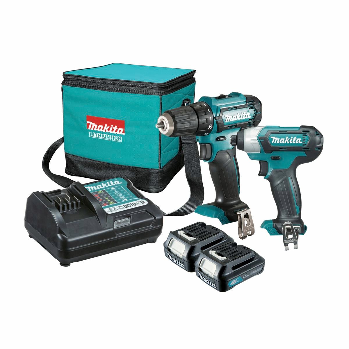 Makita 12V Max 2 Piece Combo Kit CLX224 - Impact Driver & Driver Drill - 2 Batteries - 4.4kg