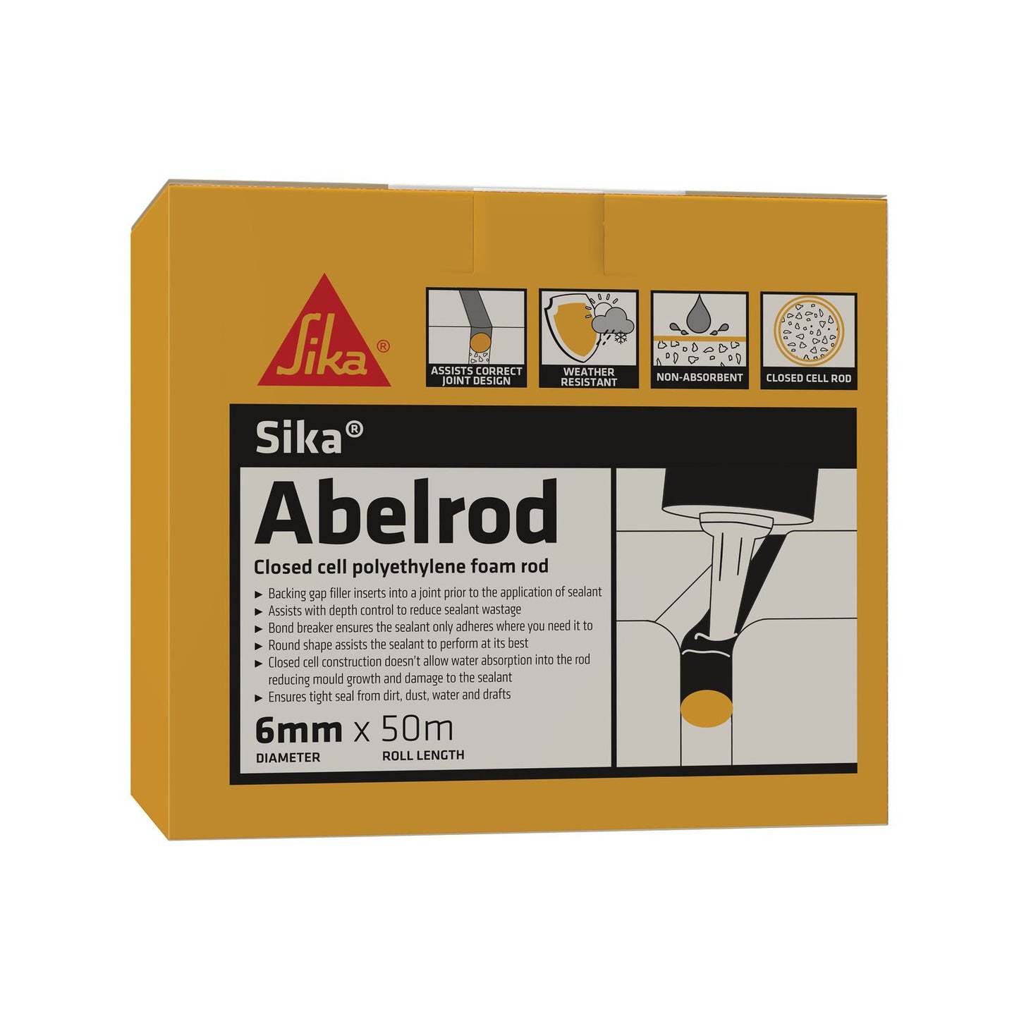 Sika Abelrod Gap Filler - 6mm x 50m