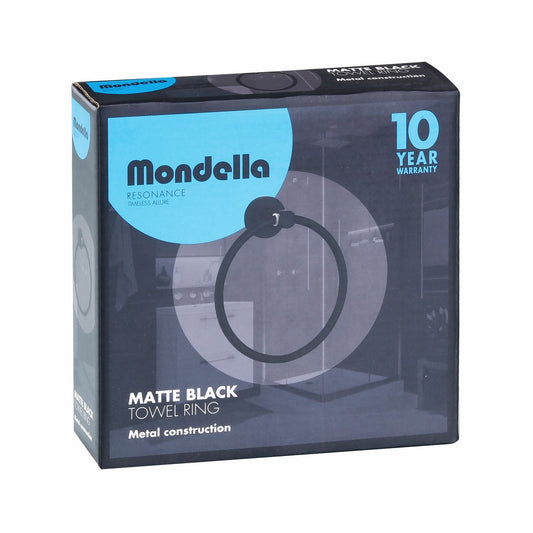 Mondella Resonance Matte Black Towel Ring