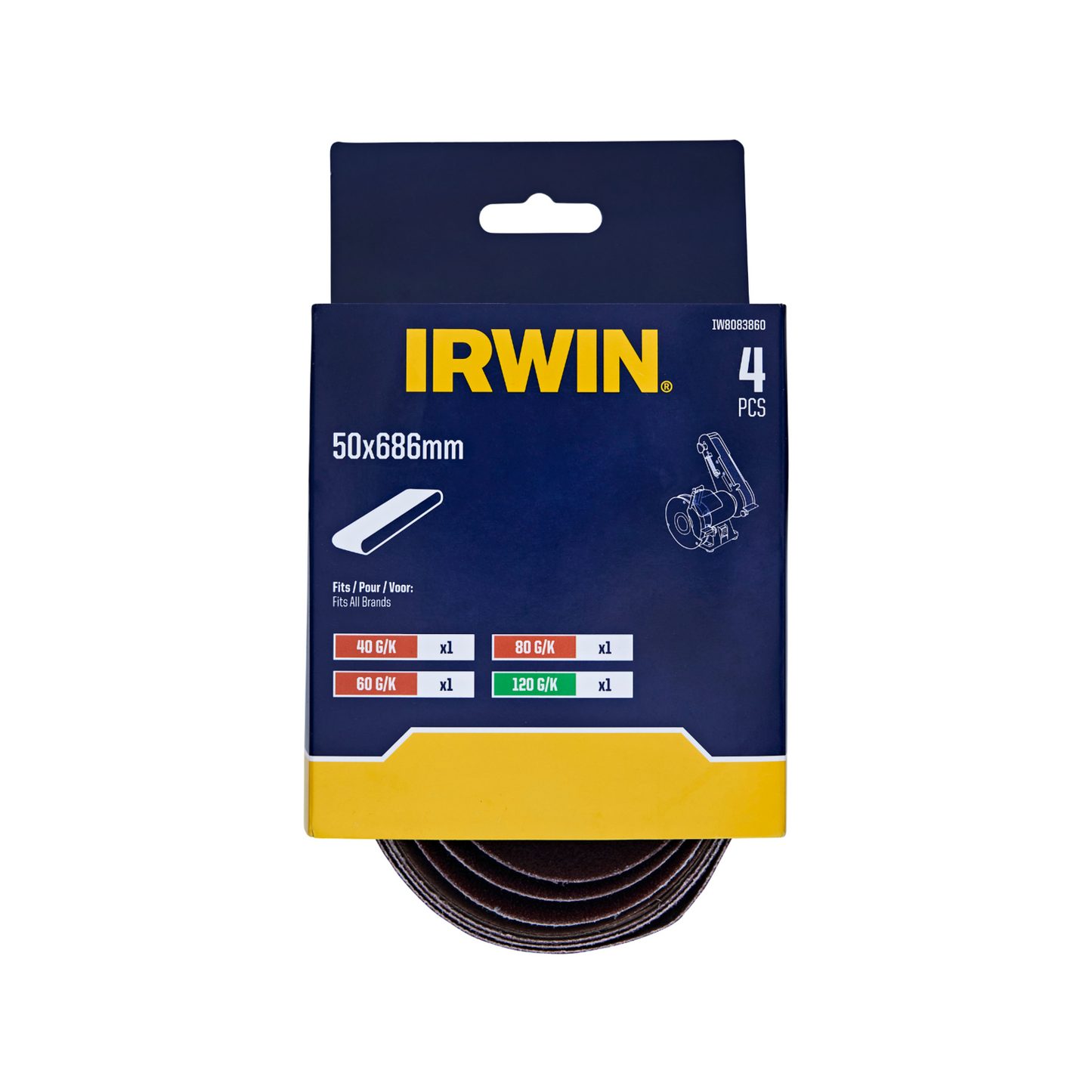 Irwin Sanding Belts - 50 x 686mm - 4 Pack