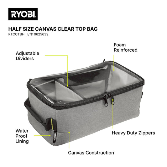 Ryobi Half Size Clear Top Traxx Canvas Bag