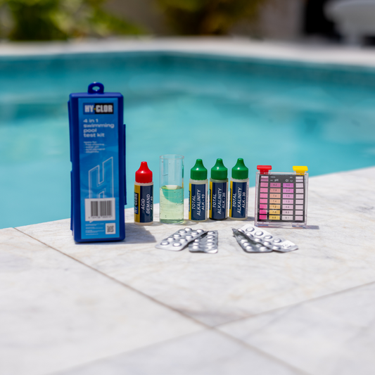 Hy Clor Pool Test Kit - 4 in 1 - Compact - Tests Free Chlorine & pH