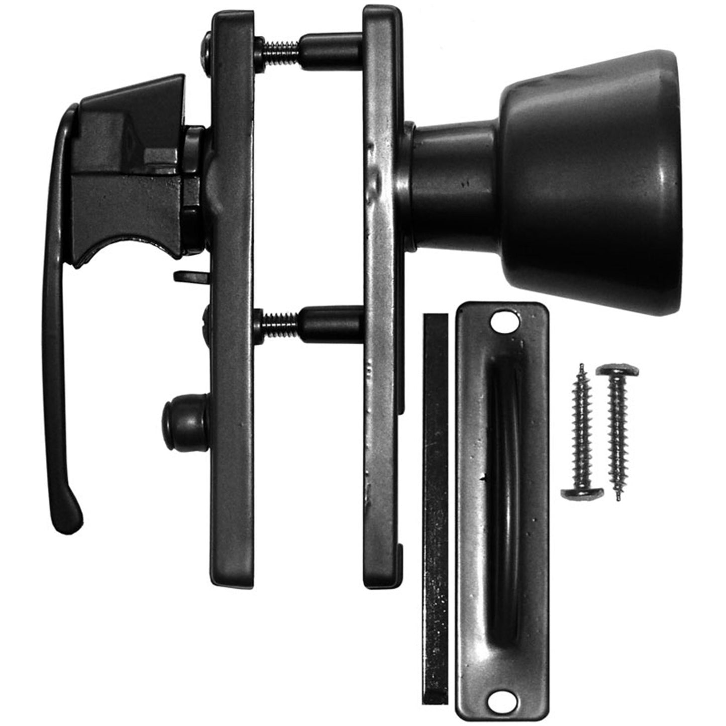 Rolltrak Black Screen Door Hinged Latch - 100mm