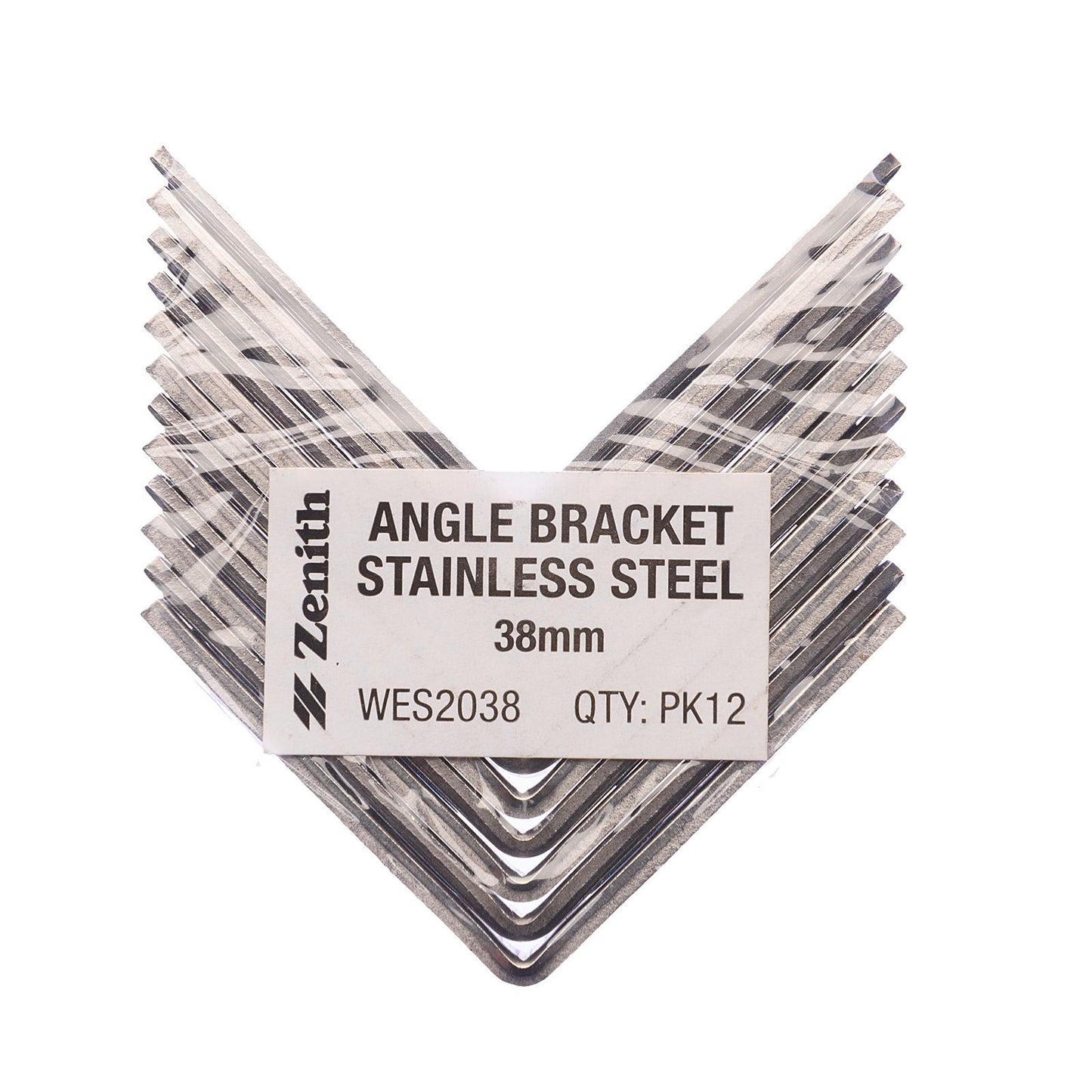 Zenith Angle Bracket - 38mm - Stainless Steel - 12 Pack
