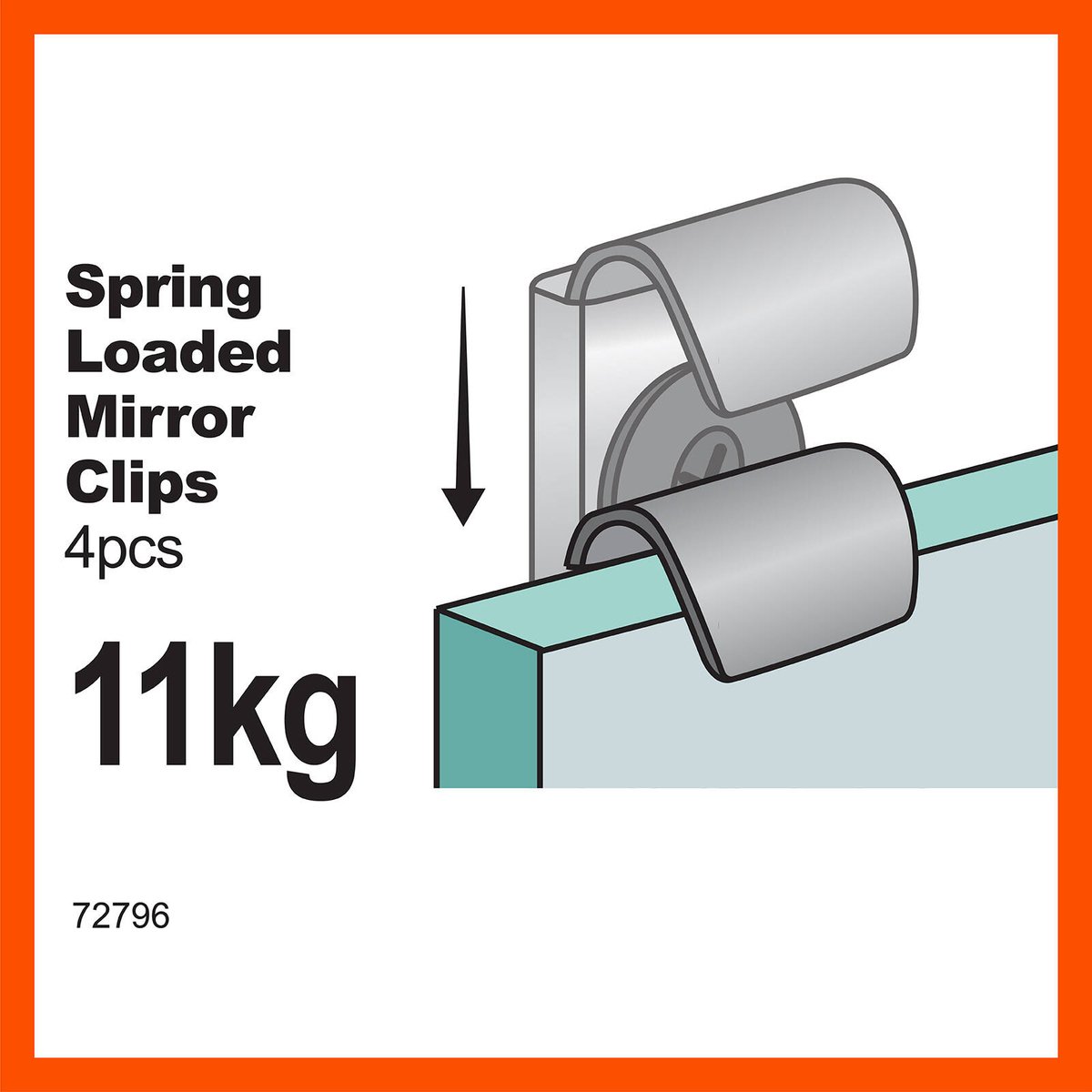 Everhang Mirror Clip Set - 11kg Steel - Easy Install - Secure Hold