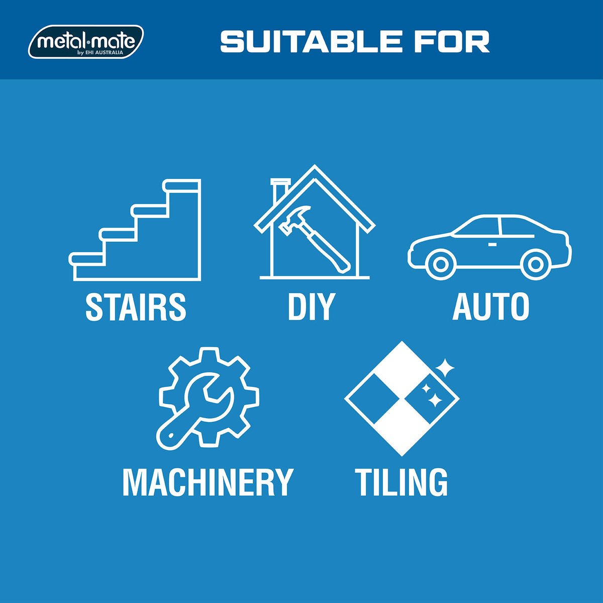 Metal Mate Aluminium Stair Nosing 43mm x 23mm Lightweight Slip Resistant