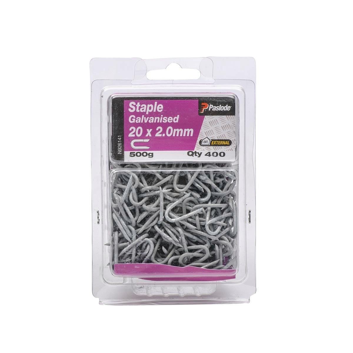 Paslode Galvanised Staple Nail 20mm 2mm Easy To Carry 400 Pack