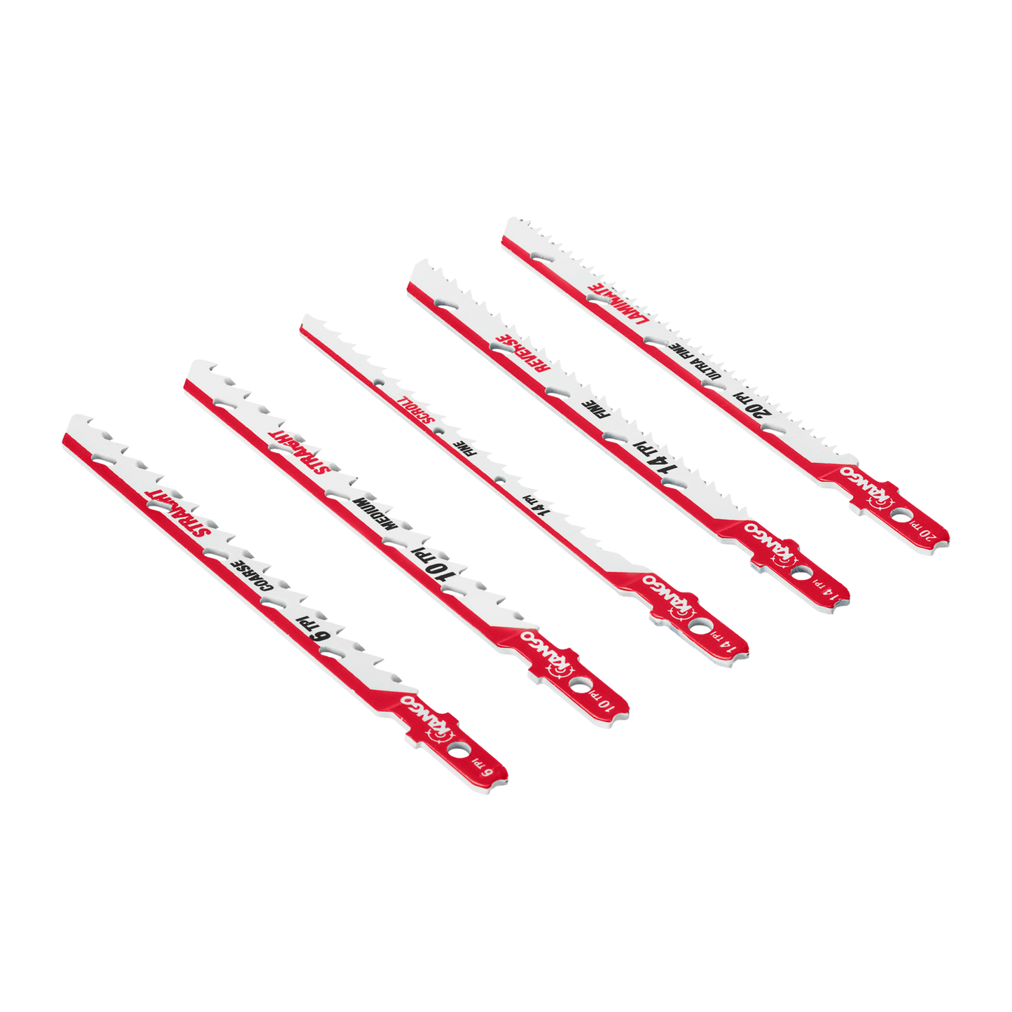Kango Wood Jigsaw Blade Set - 10 Piece - 102 x 13 x 124mm