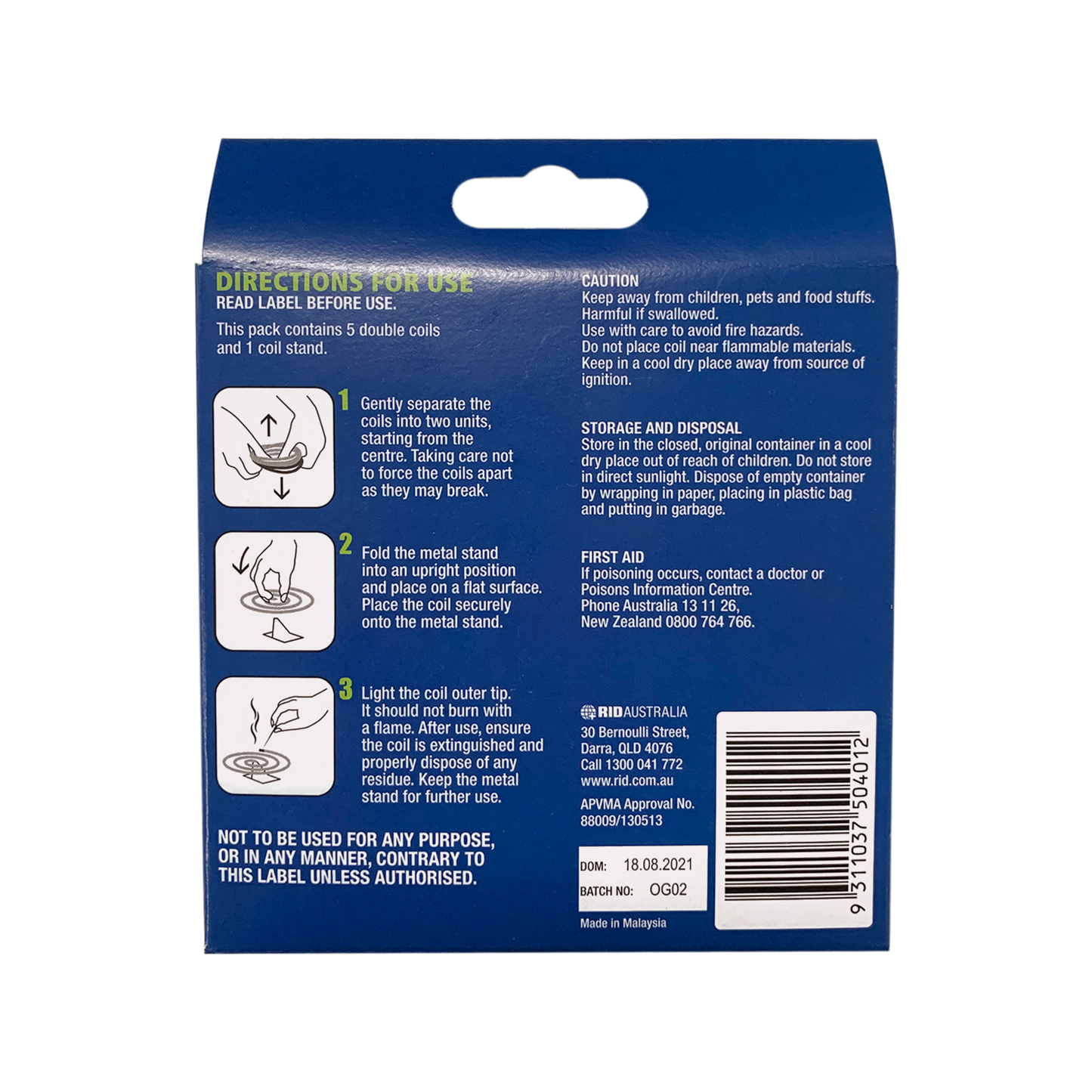 On Gard Outdoor Mosquito Coils - 10 Pack - 130 x 90 x 130mm