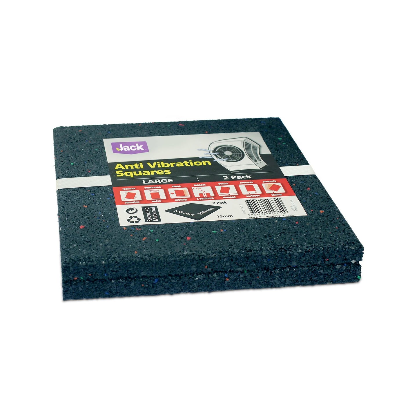 Jack Anti Vibration Squares - 200x200mm - 15mm - 2 Pack