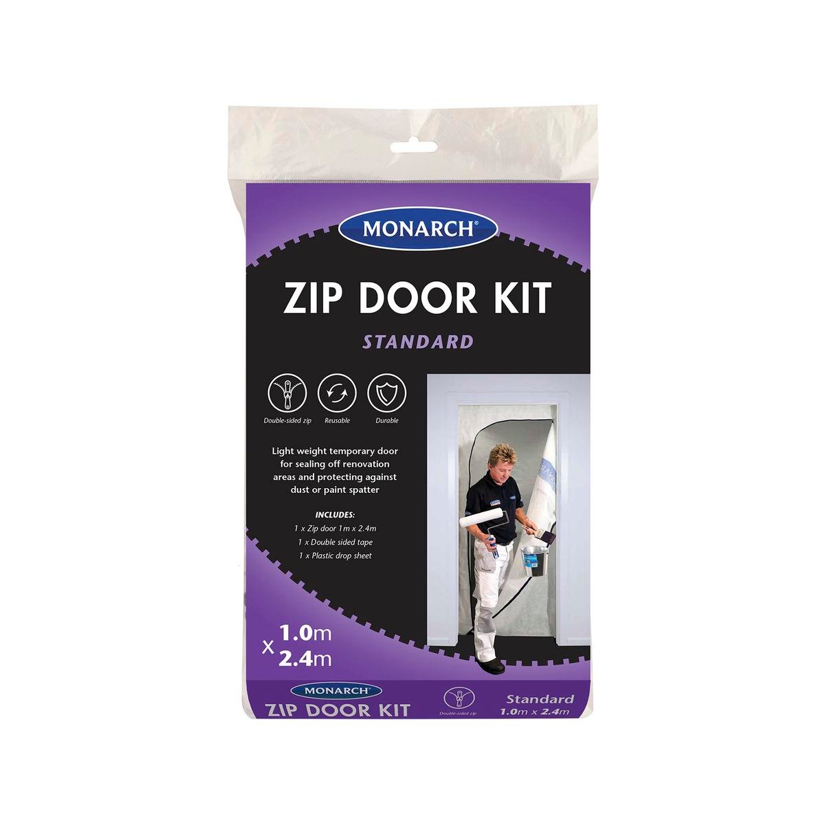 Monarch Zip Door - 2.4m x 1m - Woven Plastic - Temporary Entry