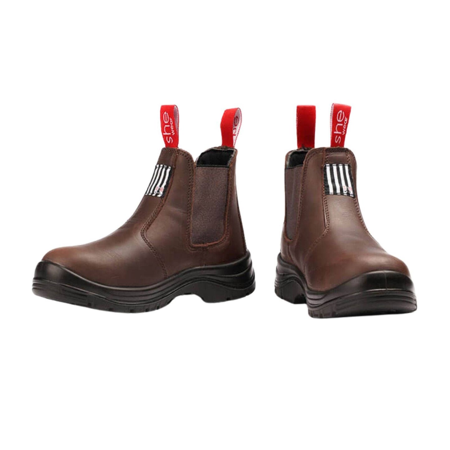 She Wear Inspires Women's Safety Workboots - Size 6 - Brown