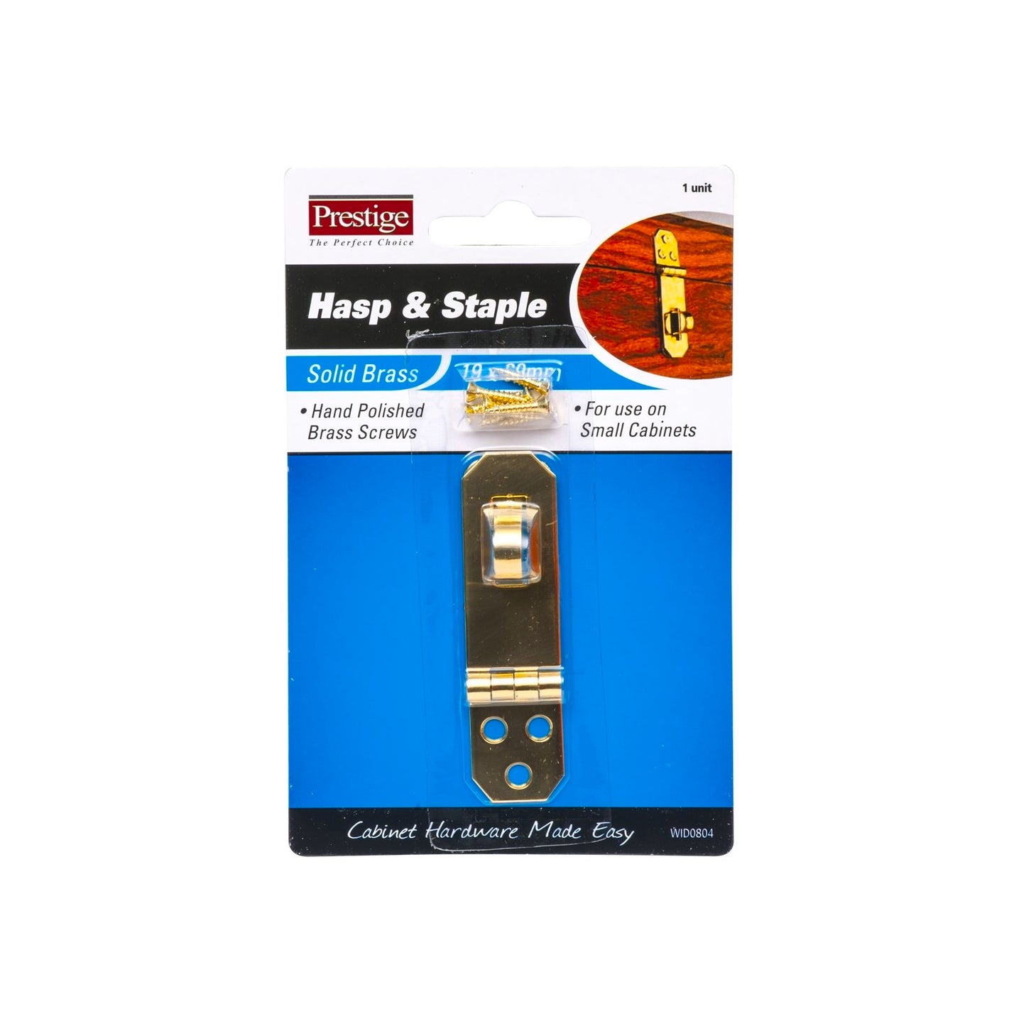 Prestige Decorative Brass Hasp and Staple - 19 x 69mm