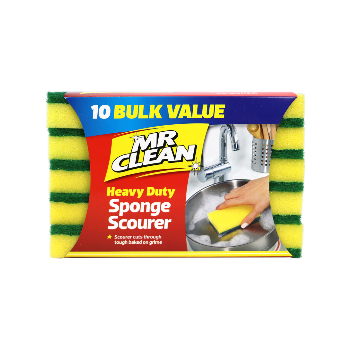Mr Clean Heavy Duty Sponge Scourer - 10 Pack