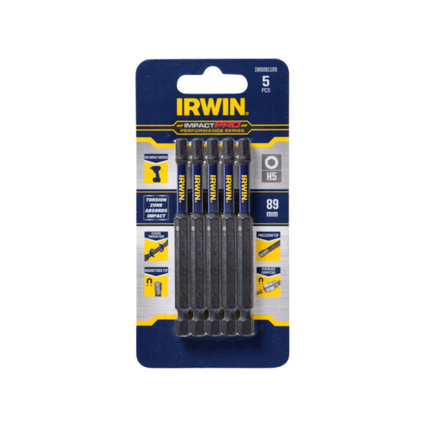 Irwin Impact Pro Performance Bits 89mm H5