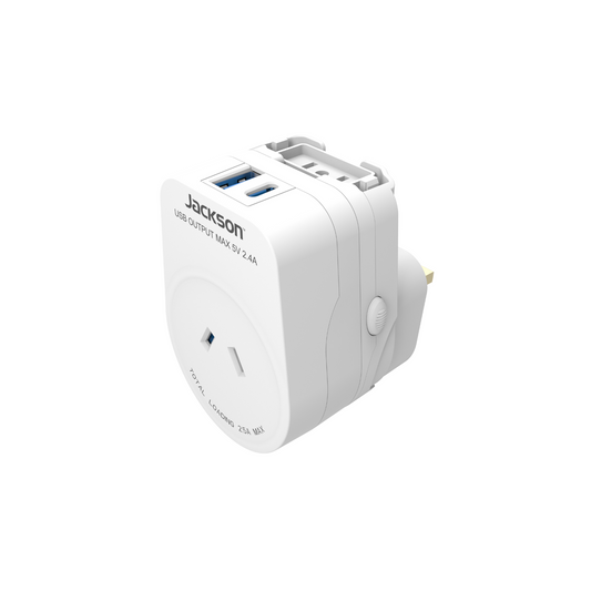 Jackson World Travel Adapter Outbound PTAUSBAC - 1A 1C