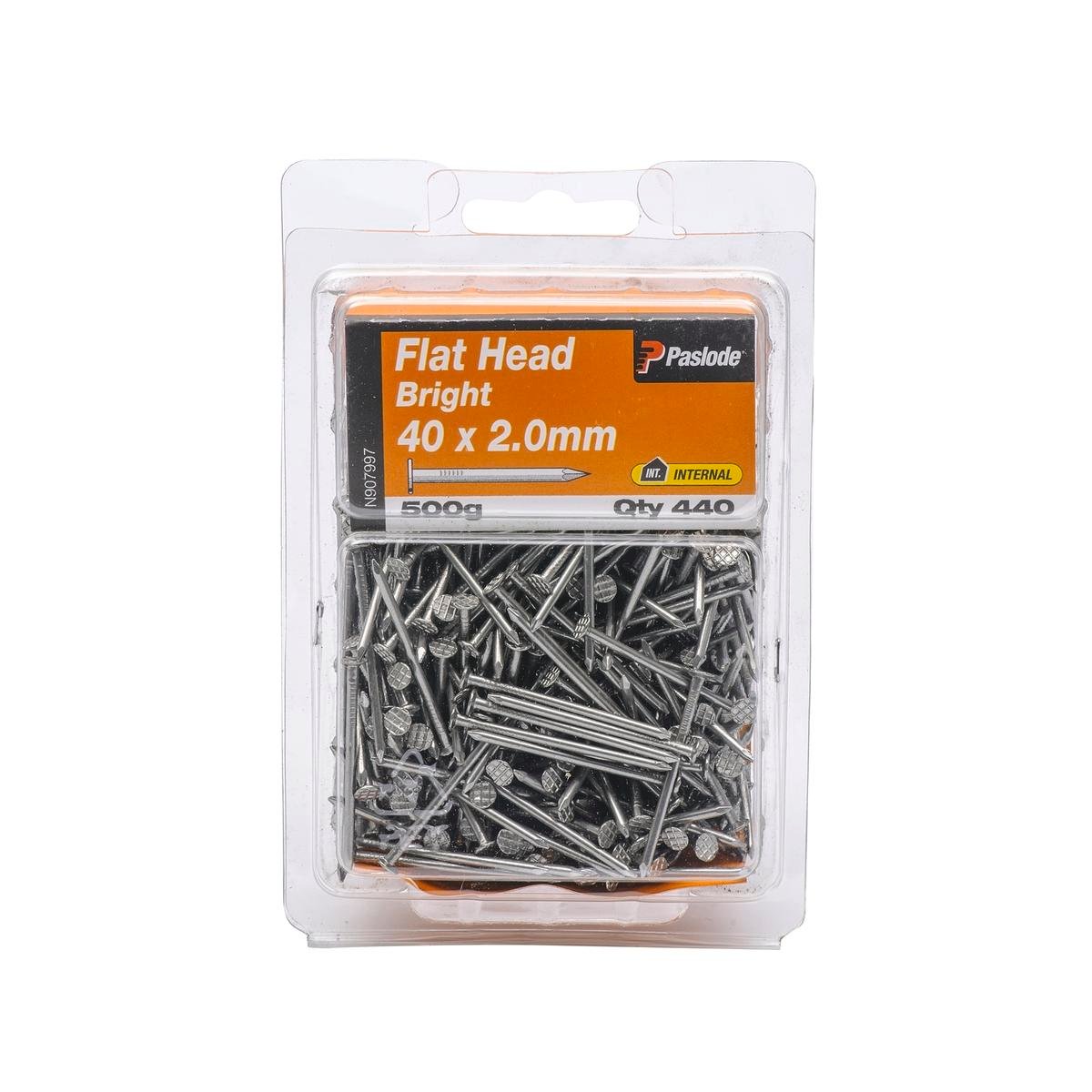 Paslode Flat Head Nails 40mm Bright Steel 500g Internal Use