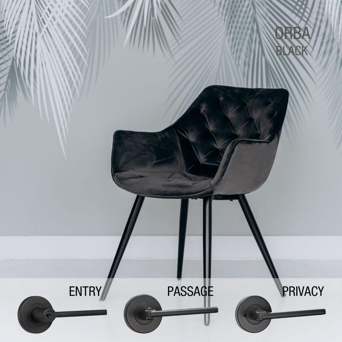 Lemaar Black Orba Security Set - 2 Piece - 65mm x 63mm x 120mm - Black