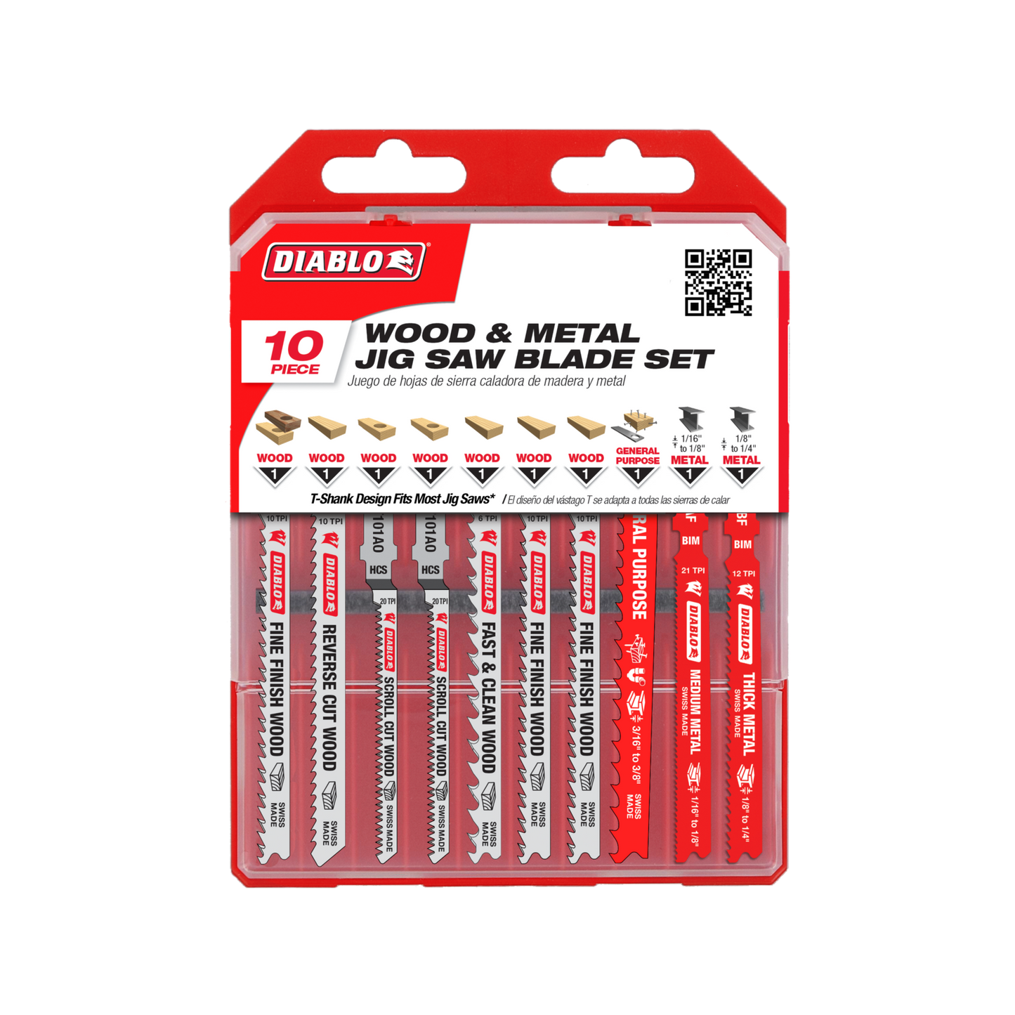Diablo Jig Saw Blade Set - 10 Piece - 124 x 11 x 168mm