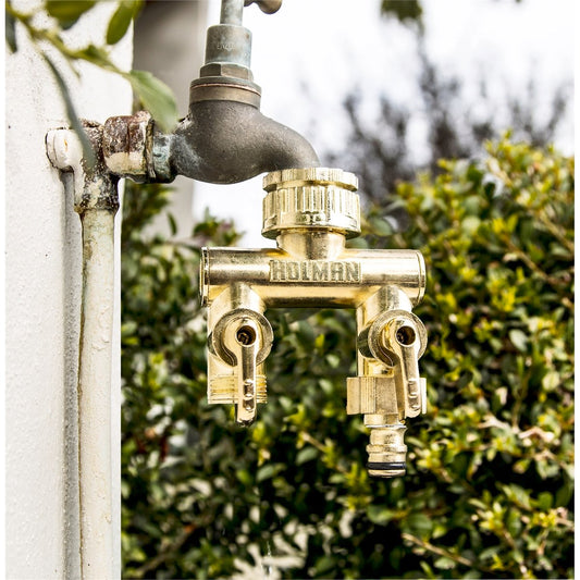 Holman 2 Way Tap Outlet - 1" - Die Cast Metal - Outdoor Use