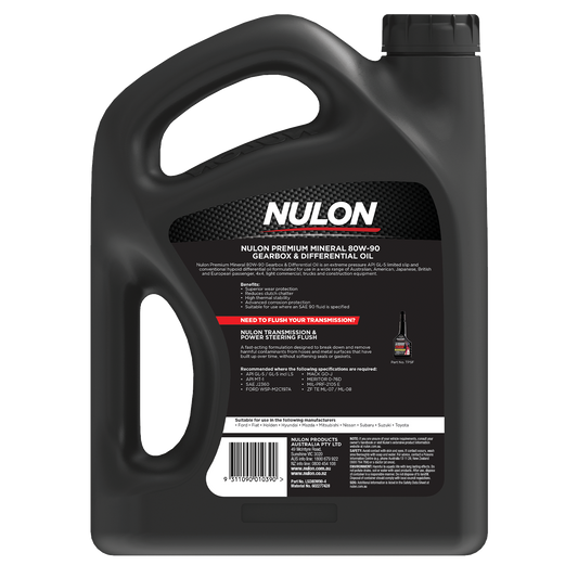 Nulon Manual Gearbox & Differential Oil - 80W-90 - 4L