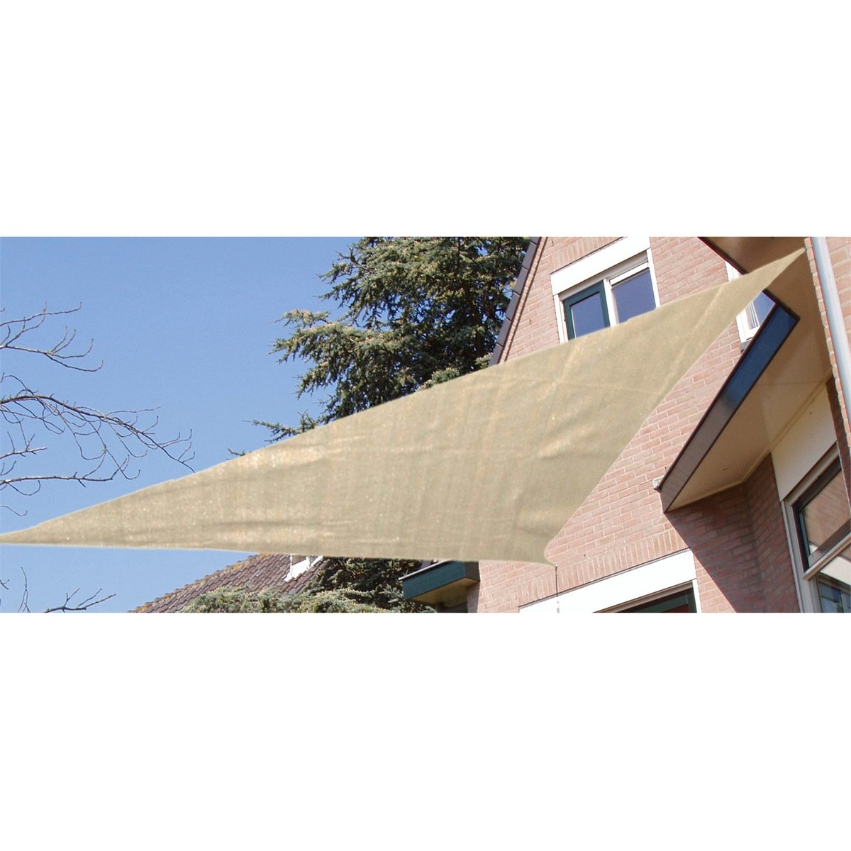 Marquee Triangle Shade Sail 3 x 3m Beige HDPE Weather Resistant UV Block
