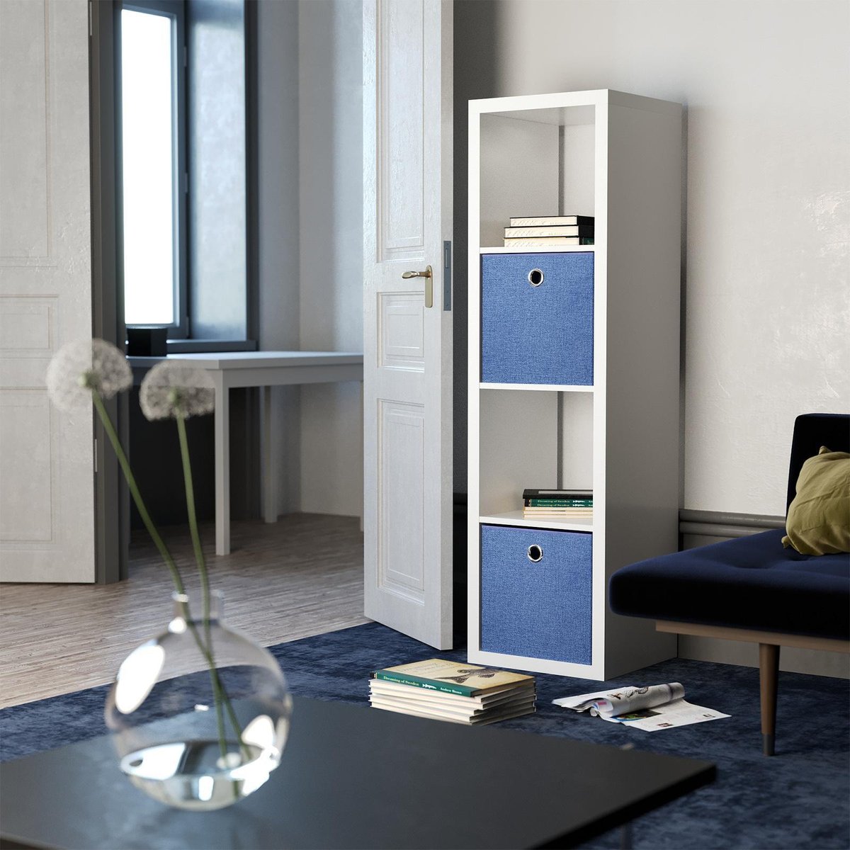 Flexi Storage Clever Cube 330 x 330 x 370mm Steel Blue Insert