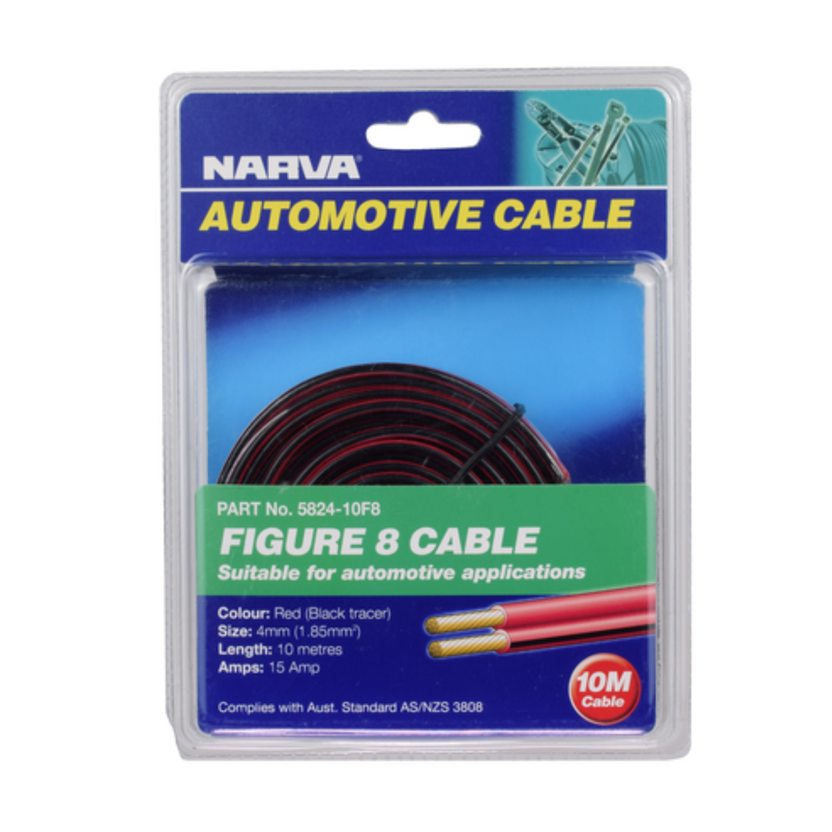 Narva Figure 8 Cable - 4mm - Red/Black - 15A - 10m