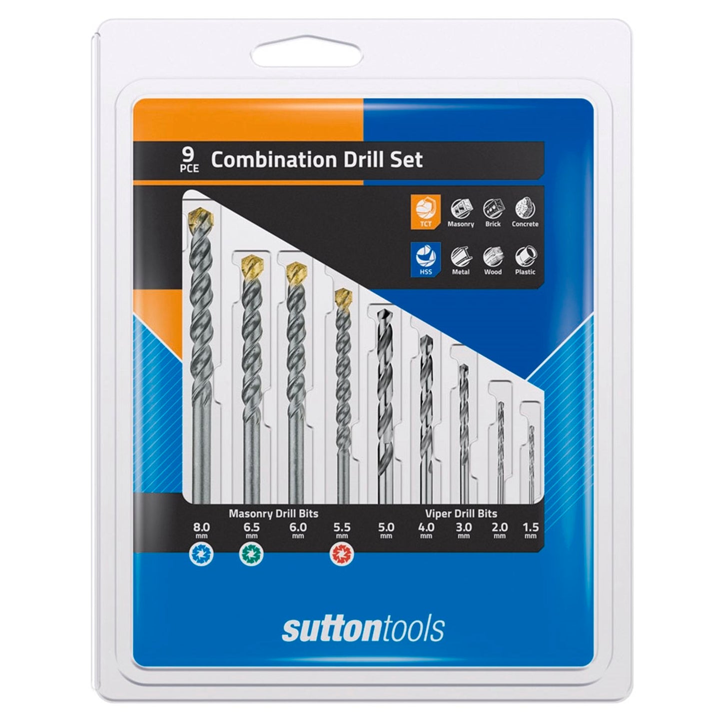 Sutton Tools Combination Drill Bit Set - 9 Piece