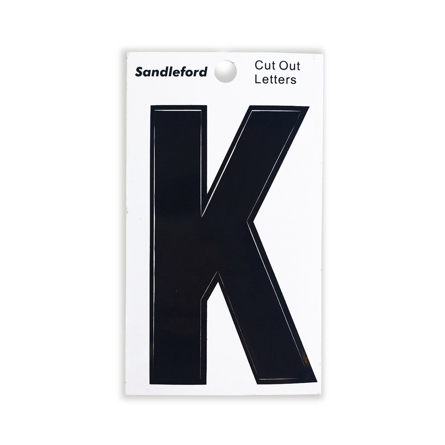 Sandleford Black Cut Out Self Adhesive House Letter K - 85mm