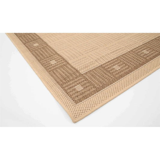 Hufflett Ceduna 200 x 285cm Bone Border Polypropylene Rug Flat Weave