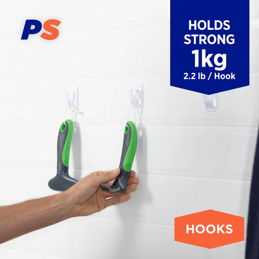 Permastik Medium Utility Hooks Holds 1kg 6 Pack