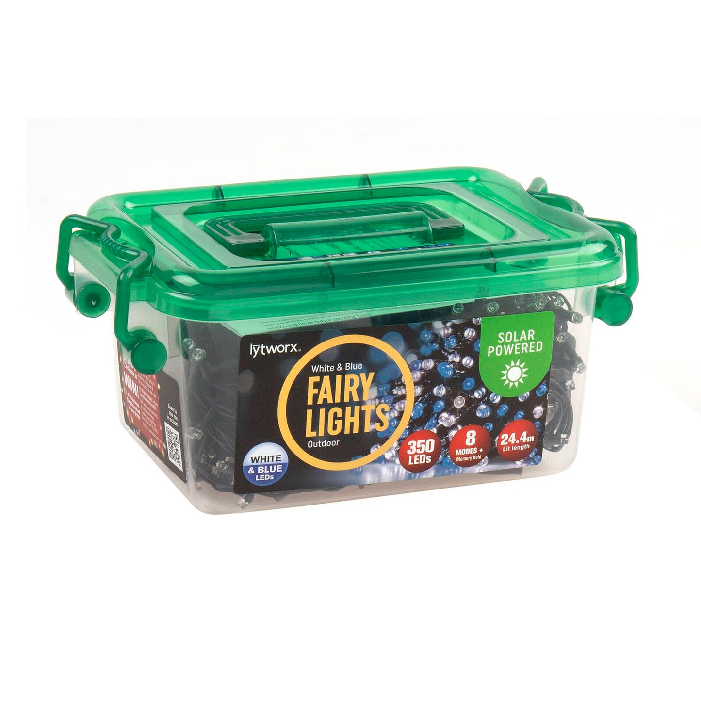 Lytworx Solar Fairy Lights - 24.4m - Blue and White - 350 Pack
